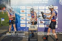 31.08.2024, Annecy, France (FRA): Sindre Bjornestad Skar (NOR), Michal Novak (CZE), Mathis Desloges (FRA), (l-r)  - Martin Fourcade Nordic Festival Cross-Country, Annecy (FRA). www.nordicfocus.com. © Thibaut/NordicFocus. Every downloaded picture is fee-liable.