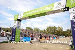 31.08.2024, Annecy, France (FRA): Maëlle Veyre (FRA), Océane Michelon (FRA), Julie Pierrel (FRA), (l-r) - Martin Fourcade Nordic Festival Cross-Country, Annecy (FRA). www.nordicfocus.com. © Manzoni/NordicFocus. Every downloaded picture is fee-liable.