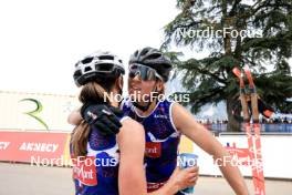 31.08.2024, Annecy, France (FRA): Jeanne Richard (FRA), Océane Michelon (FRA), (l-r) - Martin Fourcade Nordic Festival Cross-Country, Annecy (FRA). www.nordicfocus.com. © Manzoni/NordicFocus. Every downloaded picture is fee-liable.