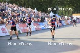 31.08.2024, Annecy, France (FRA): Sindre Bjornestad Skar (NOR), Mathis Desloges (FRA), Michal Novak (CZE), (l-r) - Martin Fourcade Nordic Festival Cross-Country, Annecy (FRA). www.nordicfocus.com. © Manzoni/NordicFocus. Every downloaded picture is fee-liable.