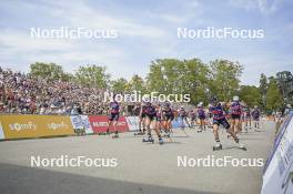 31.08.2024, Annecy, France (FRA): Maëlle Veyre (FRA), Maja Dahlqvist (SUE), Océane Michelon (FRA), (l-r)  - Martin Fourcade Nordic Festival Cross-Country, Annecy (FRA). www.nordicfocus.com. © Thibaut/NordicFocus. Every downloaded picture is fee-liable.