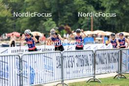 31.08.2024, Annecy, France (FRA): Delphine Claudel (FRA), Victoria Carl (GER), Juliette Ducordeau (FRA), Océane Michelon (FRA), (l-r) - Martin Fourcade Nordic Festival Cross-Country, Annecy (FRA). www.nordicfocus.com. © Manzoni/NordicFocus. Every downloaded picture is fee-liable.