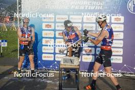 31.08.2024, Annecy, France (FRA): Sindre Bjornestad Skar (NOR), Michal Novak (CZE), Mathis Desloges (FRA), (l-r)  - Martin Fourcade Nordic Festival Cross-Country, Annecy (FRA). www.nordicfocus.com. © Thibaut/NordicFocus. Every downloaded picture is fee-liable.