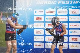 31.08.2024, Annecy, France (FRA): Victoria Carl (GER), Oceane Michelon (FRA), (l-r)  - Martin Fourcade Nordic Festival Cross-Country, Annecy (FRA). www.nordicfocus.com. © Thibaut/NordicFocus. Every downloaded picture is fee-liable.