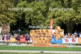 31.08.2024, Annecy, France (FRA): Maëlle Veyre (FRA), Juliette Ducordeau (FRA), Delphine Claudel (FRA), Océane Michelon (FRA), Julie Pierrel (FRA), (l-r) - Martin Fourcade Nordic Festival Cross-Country, Annecy (FRA). www.nordicfocus.com. © Manzoni/NordicFocus. Every downloaded picture is fee-liable.