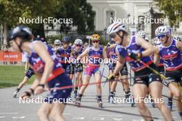 31.08.2024, Annecy, France (FRA): Clémence Didierlaurent (FRA), Marte Skaanes (NOR), (l-r)  - Martin Fourcade Nordic Festival Cross-Country, Annecy (FRA). www.nordicfocus.com. © Thibaut/NordicFocus. Every downloaded picture is fee-liable.