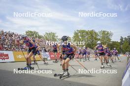 31.08.2024, Annecy, France (FRA): Maja Dahlqvist (SUE), Victoria Carl (GER), Océane Michelon (FRA), Katerina Janatova (CZE), (l-r)  - Martin Fourcade Nordic Festival Cross-Country, Annecy (FRA). www.nordicfocus.com. © Thibaut/NordicFocus. Every downloaded picture is fee-liable.