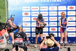 31.08.2024, Annecy, France (FRA): Victoria Carl (GER), Océane Michelon (FRA), Marte Skaanes (NOR), (l-r) - Martin Fourcade Nordic Festival Cross-Country, Annecy (FRA). www.nordicfocus.com. © Manzoni/NordicFocus. Every downloaded picture is fee-liable.