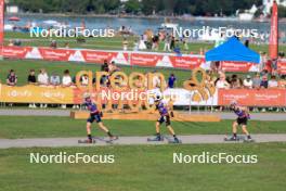 31.08.2024, Annecy, France (FRA): Mathis Desloges (FRA), Michal Novak (CZE), Sindre Bjornestad Skar (NOR), (l-r) - Martin Fourcade Nordic Festival Cross-Country, Annecy (FRA). www.nordicfocus.com. © Manzoni/NordicFocus. Every downloaded picture is fee-liable.