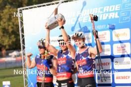 31.08.2024, Annecy, France (FRA): Sindre Bjornestad Skar (NOR), Michal Novak (CZE), Mathis Desloges (FRA), (l-r) - Martin Fourcade Nordic Festival Cross-Country, Annecy (FRA). www.nordicfocus.com. © Manzoni/NordicFocus. Every downloaded picture is fee-liable.