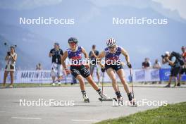 31.08.2024, Annecy, France (FRA): Julie Pierrel (FRA), Victoria Carl (GER), (l-r)  - Martin Fourcade Nordic Festival Cross-Country, Annecy (FRA). www.nordicfocus.com. © Thibaut/NordicFocus. Every downloaded picture is fee-liable.