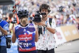 31.08.2024, Annecy, France (FRA): Oceane Michelon (FRA) with the cameramen - Martin Fourcade Nordic Festival Cross-Country, Annecy (FRA). www.nordicfocus.com. © Thibaut/NordicFocus. Every downloaded picture is fee-liable.