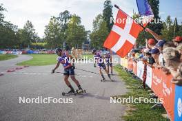 31.08.2024, Annecy, France (FRA): Richard Jouve (FRA), Arnaud Chautemps (FRA), Gaspard Rousset (FRA), (l-r)  - Martin Fourcade Nordic Festival Cross-Country, Annecy (FRA). www.nordicfocus.com. © Thibaut/NordicFocus. Every downloaded picture is fee-liable.