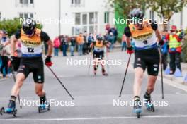 12.10.2024, Oberhof, Germany (GER): Jakob Lange (GER), Wendelin Thannheimer (GER), (l-r)  - German Championships Nordic Combined men and women, individual gundersen HS140/10km men, Oberhof (GER). www.nordicfocus.com. © Volk/NordicFocus. Every downloaded picture is fee-liable.