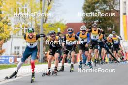 12.10.2024, Oberhof, Germany (GER): Sean Steenbakkers (NED), Ansgar Schupp (GER), Nick Seidel (GER), (l-r)  - German Championships Nordic Combined men and women, individual gundersen HS140/10km men, Oberhof (GER). www.nordicfocus.com. © Volk/NordicFocus. Every downloaded picture is fee-liable.