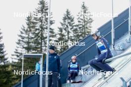 12.10.2024, Oberhof, Germany (GER): Maria Gerboth (GER), Svenja Wuerth (GER), (l-r)  - German Championships Nordic Combined men and women, individual gundersen HS100/5km women, Oberhof (GER). www.nordicfocus.com. © Volk/NordicFocus. Every downloaded picture is fee-liable.