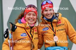 12.10.2024, Oberhof, Germany (GER): Nathalie Armbruster (GER), Svenja Wuerth (GER), (l-r) - German Championships Nordic Combined men and women, individual gundersen HS100/5km women, Oberhof (GER). www.nordicfocus.com. © Volk/NordicFocus. Every downloaded picture is fee-liable.