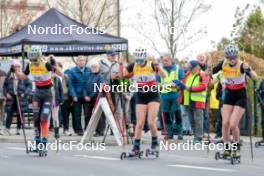 12.10.2024, Oberhof, Germany (GER): Fabienne Klumpp (GER), Amelie Steiner (GER), Pia Loh (GER), (l-r)  - German Championships Nordic Combined men and women, individual gundersen HS100/5km women, Oberhof (GER). www.nordicfocus.com. © Volk/NordicFocus. Every downloaded picture is fee-liable.