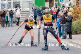 12.10.2024, Oberhof, Germany (GER): Amelie Steiner (GER), Fabienne Klumpp (GER), (l-r)  - German Championships Nordic Combined men and women, individual gundersen HS100/5km women, Oberhof (GER). www.nordicfocus.com. © Volk/NordicFocus. Every downloaded picture is fee-liable.