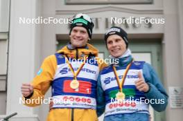 13.10.2024, Oberhof, Germany (GER): Wendelin Thannheimer (GER), David Mach (GER) - German Championships Nordic Combined men and women, team sprint  HS140/15km men, Oberhof (GER). www.nordicfocus.com. © Volk/NordicFocus. Every downloaded picture is fee-liable.