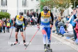 13.10.2024, Oberhof, Germany (GER): Manuel Faisst (GER), Jan Vytrval (CZE), (l-r)  - German Championships Nordic Combined men and women, team sprint  HS140/15km men, Oberhof (GER). www.nordicfocus.com. © Volk/NordicFocus. Every downloaded picture is fee-liable.