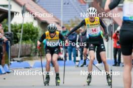 13.10.2024, Oberhof, Germany (GER): Richard Stenzel (GER), Albin Stenzel (GER), (l-r)  - German Championships Nordic Combined men and women, team sprint  HS140/15km men, Oberhof (GER). www.nordicfocus.com. © Volk/NordicFocus. Every downloaded picture is fee-liable.