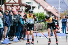 13.10.2024, Oberhof, Germany (GER): Manuel Faisst (GER), Jan Andersen (GER), (l-r)  - German Championships Nordic Combined men and women, team sprint  HS140/15km men, Oberhof (GER). www.nordicfocus.com. © Volk/NordicFocus. Every downloaded picture is fee-liable.