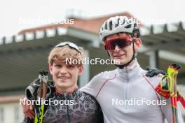 13.10.2024, Oberhof, Germany (GER): Mika Ketterer (GER), Pirmin Maier (GER), (l-r)  - German Championships Nordic Combined men and women, team sprint  HS140/15km men, Oberhof (GER). www.nordicfocus.com. © Volk/NordicFocus. Every downloaded picture is fee-liable.