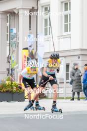 13.10.2024, Oberhof, Germany (GER): Maximilian Uhr (GER), Benedikt Graebert (GER), (l-r)  - German Championships Nordic Combined men and women, team sprint  HS140/15km men, Oberhof (GER). www.nordicfocus.com. © Volk/NordicFocus. Every downloaded picture is fee-liable.