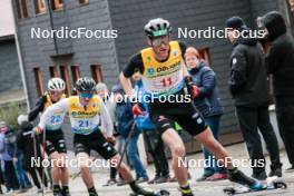 13.10.2024, Oberhof, Germany (GER): Felix Brieden (GER), Christian Frank (GER), Wendelin Thannheimer (GER), (l-r)  - German Championships Nordic Combined men and women, team sprint  HS140/15km men, Oberhof (GER). www.nordicfocus.com. © Volk/NordicFocus. Every downloaded picture is fee-liable.