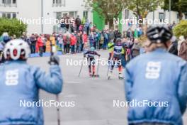 13.10.2024, Oberhof, Germany (GER): Cindy Haasch (GER), Jenny Nowak (GER), (l-r)  - German Championships Nordic Combined men and women, team sprint  HS100/9km women, Oberhof (GER). www.nordicfocus.com. © Volk/NordicFocus. Every downloaded picture is fee-liable.