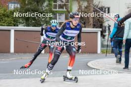 13.10.2024, Oberhof, Germany (GER): Cindy Haasch (GER), Jenny Nowak (GER), (l-r)  - German Championships Nordic Combined men and women, team sprint  HS100/9km women, Oberhof (GER). www.nordicfocus.com. © Volk/NordicFocus. Every downloaded picture is fee-liable.