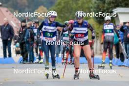 13.10.2024, Oberhof, Germany (GER): Finja Eichel (GER), Kathrin Mark (GER), (l-r)  - German Championships Nordic Combined men and women, team sprint  HS100/9km women, Oberhof (GER). www.nordicfocus.com. © Volk/NordicFocus. Every downloaded picture is fee-liable.