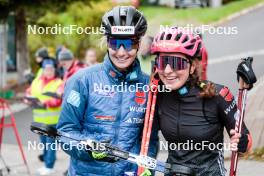 13.10.2024, Oberhof, Germany (GER): Svenja Wuerth (GER), Nathalie Armbruster (GER), (l-r)  - German Championships Nordic Combined men and women, team sprint  HS100/9km women, Oberhof (GER). www.nordicfocus.com. © Volk/NordicFocus. Every downloaded picture is fee-liable.