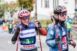 13.10.2024, Oberhof, Germany (GER): Nathalie Armbruster (GER), Ronja Loh (GER), (l-r)  - German Championships Nordic Combined men and women, team sprint  HS100/9km women, Oberhof (GER). www.nordicfocus.com. © Volk/NordicFocus. Every downloaded picture is fee-liable.