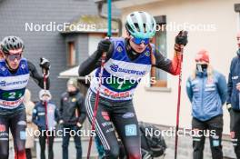 13.10.2024, Oberhof, Germany (GER): Jenny Nowak (GER), Cindy Haasch (GER), (l-r)  - German Championships Nordic Combined men and women, team sprint  HS100/9km women, Oberhof (GER). www.nordicfocus.com. © Volk/NordicFocus. Every downloaded picture is fee-liable.