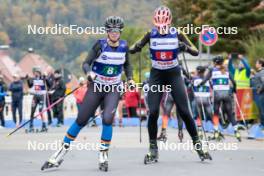 13.10.2024, Oberhof, Germany (GER): Marie Naehring (GER), Charlotte Lauber (GER), (l-r)  - German Championships Nordic Combined men and women, team sprint  HS100/9km women, Oberhof (GER). www.nordicfocus.com. © Volk/NordicFocus. Every downloaded picture is fee-liable.