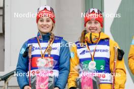 13.10.2024, Oberhof, Germany (GER): Ronja Loh (GER), Jenny Nowak (GER), (l-r) - German Championships Nordic Combined men and women, team sprint  HS100/9km women, Oberhof (GER). www.nordicfocus.com. © Volk/NordicFocus. Every downloaded picture is fee-liable.