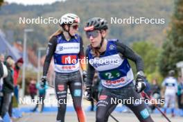 13.10.2024, Oberhof, Germany (GER): Maria Gerboth (GER), Cindy Haasch (GER), (l-r)  - German Championships Nordic Combined men and women, team sprint  HS100/9km women, Oberhof (GER). www.nordicfocus.com. © Volk/NordicFocus. Every downloaded picture is fee-liable.