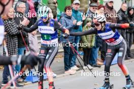 13.10.2024, Oberhof, Germany (GER): Cindy Haasch (GER), Maria Gerboth (GER), (l-r)  - German Championships Nordic Combined men and women, team sprint  HS100/9km women, Oberhof (GER). www.nordicfocus.com. © Volk/NordicFocus. Every downloaded picture is fee-liable.