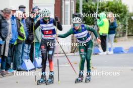 13.10.2024, Oberhof, Germany (GER): Fabienne Klumpp (GER), Amelie Steiner (GER), (l-r)  - German Championships Nordic Combined men and women, team sprint  HS100/9km women, Oberhof (GER). www.nordicfocus.com. © Volk/NordicFocus. Every downloaded picture is fee-liable.