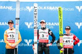 28.09.2024, Hinzenbach, Austria (AUT): Andreas Wellinger (GER), Daniel Tschofenig (AUT), Jan Hoerl (AUT), (l-r)  - Summer Grand Prix ski jumping, individual HS90, Hinzenbach (AUT). www.nordicfocus.com. © Volk/NordicFocus. Every downloaded picture is fee-liable