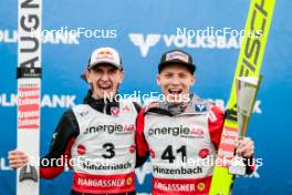 28.09.2024, Hinzenbach, Austria (AUT): Daniel Tschofenig (AUT), Jan Hoerl (AUT), (l-r)  - Summer Grand Prix ski jumping, individual HS90, Hinzenbach (AUT). www.nordicfocus.com. © Volk/NordicFocus. Every downloaded picture is fee-liable