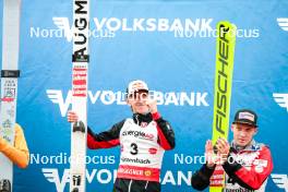 28.09.2024, Hinzenbach, Austria (AUT): Daniel Tschofenig (AUT), Jan Hoerl (AUT), (l-r)  - Summer Grand Prix ski jumping, individual HS90, Hinzenbach (AUT). www.nordicfocus.com. © Volk/NordicFocus. Every downloaded picture is fee-liable