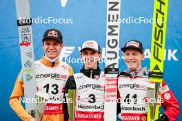 28.09.2024, Hinzenbach, Austria (AUT): Andreas Wellinger (GER), Daniel Tschofenig (AUT), Jan Hoerl (AUT), (l-r)  - Summer Grand Prix ski jumping, individual HS90, Hinzenbach (AUT). www.nordicfocus.com. © Volk/NordicFocus. Every downloaded picture is fee-liable