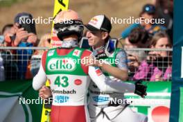 29.09.2024, Hinzenbach, Austria (AUT): Jan Hoerl (AUT), Daniel Tschofenig (AUT), (l-r)  - Summer Grand Prix ski jumping, individual HS90, Hinzenbach (AUT). www.nordicfocus.com. © Volk/NordicFocus. Every downloaded picture is fee-liable