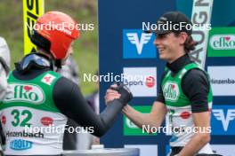 29.09.2024, Hinzenbach, Austria (AUT): Karl Geiger (GER), Alex Insam (ITA), (l-r)  - Summer Grand Prix ski jumping, individual HS90, Hinzenbach (AUT). www.nordicfocus.com. © Volk/NordicFocus. Every downloaded picture is fee-liable