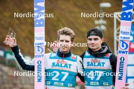 05.10.2024, Klingenthal, Germany (GER): Halvor Egner Granerud (NOR), Marius Lindvik (NOR), (l-r)  - Summer Grand Prix ski jumping men, individual HS140, Klingenthal (GER). www.nordicfocus.com. © Volk/NordicFocus. Every downloaded picture is fee-liable