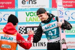 05.10.2024, Klingenthal, Germany (GER): Pawel Wasek (POL), Marius Lindvik (NOR), (l-r)  - Summer Grand Prix ski jumping men, individual HS140, Klingenthal (GER). www.nordicfocus.com. © Volk/NordicFocus. Every downloaded picture is fee-liable