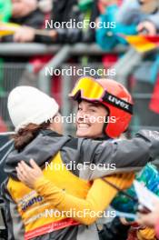 05.10.2024, Klingenthal, Germany (GER): Lara Malsiner (ITA), Katharina Schmid (GER), (l-r)  - Summer Grand Prix ski jumping women, individual HS140, Klingenthal (GER). www.nordicfocus.com. © Volk/NordicFocus. Every downloaded picture is fee-liable